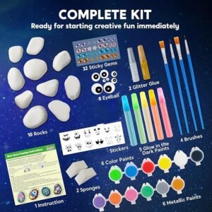 Brainy Bugs Glow-in-the-Dark Rock Painting Art Kit