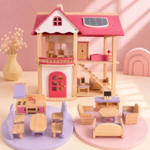 Brainy Bugs Pink Doll House Pretend Play Set